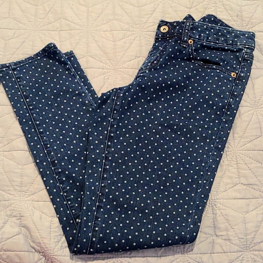 Merona polka dot ankle skinny jeans/jeggings